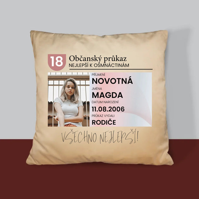 Fotka S Textem: Občanský Průkaz - Polštář