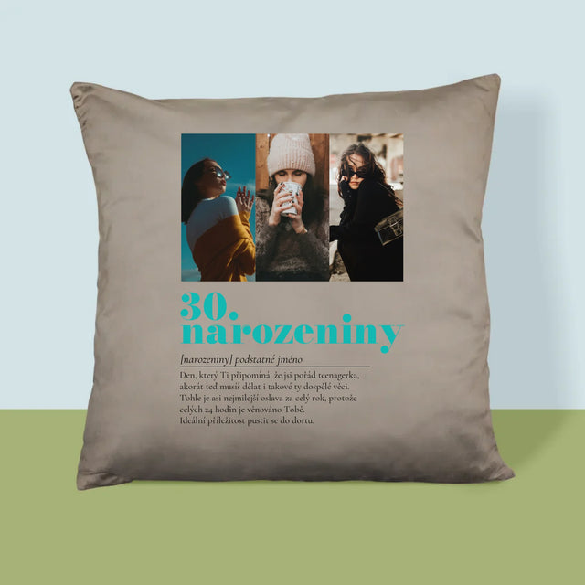 Fotokoláž: 30. Narozeniny Definice - Polštář