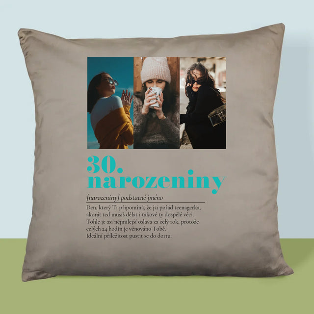 Fotokoláž: 30. Narozeniny Definice - Polštář