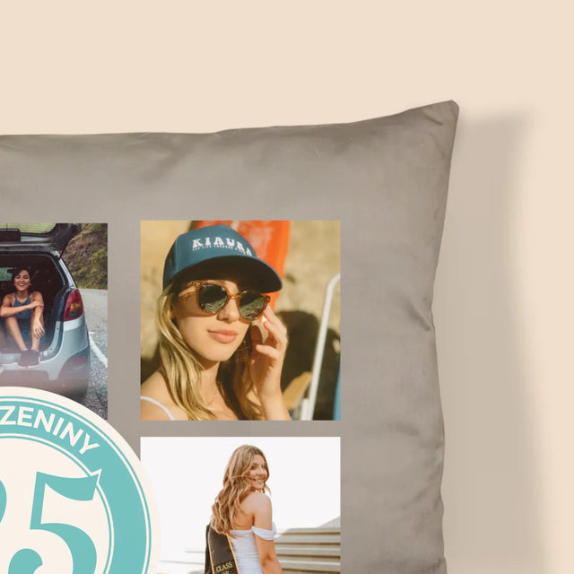 Fotokoláž: 25. Narozeniny - Polštář