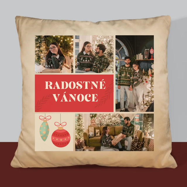 Fotokoláž: Vánoční Fotky - Polštář