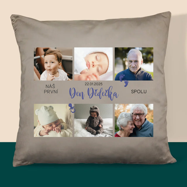 Fotokoláž: První Den Dědečka - Polštář