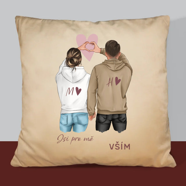 Designér Postav: Pár Srdce - Polštář