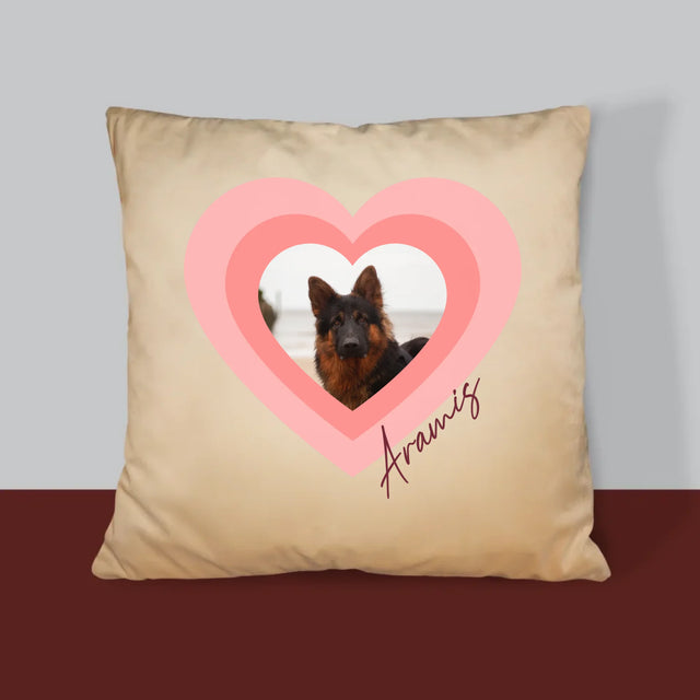 Fotka S Textem: Fotka Mazlíčka V Srdci - Polštář