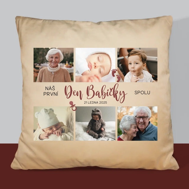 Fotokoláž: První Den Babičky - Polštář