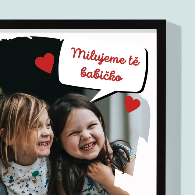 Fotka A Textem: Pro Milovanou Babičku - Tisk V Rámečku