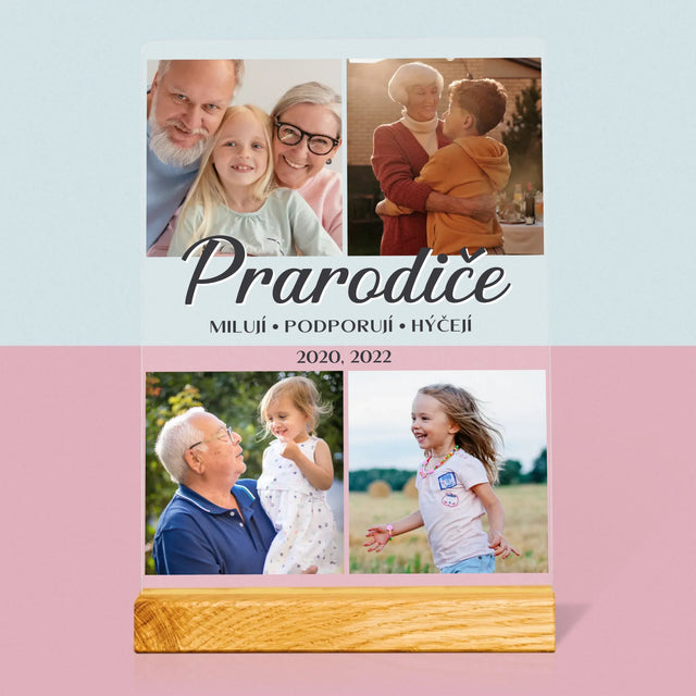 Fotokoláž: Drazí Prarodiče - Tisk Na Akrylovém Skle