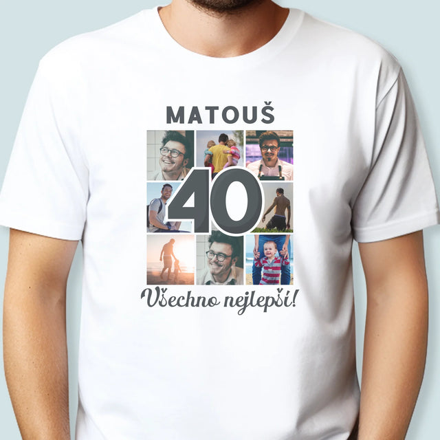Fotokoláž: 40 Let - Pánské Tričko