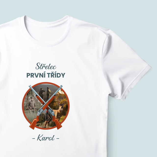 Fotokoláž: Střelec První Třídy - Pánské Tričko