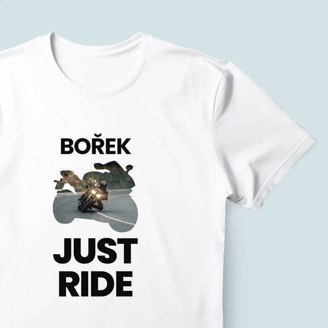 Tvar Z Fotek: Just Ride - Pánské Tričko