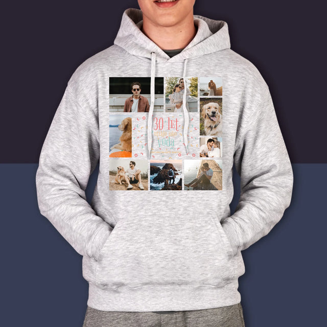 Fotokoláž: 30 Let Uteklo - Pánská Mikina S Kapuci