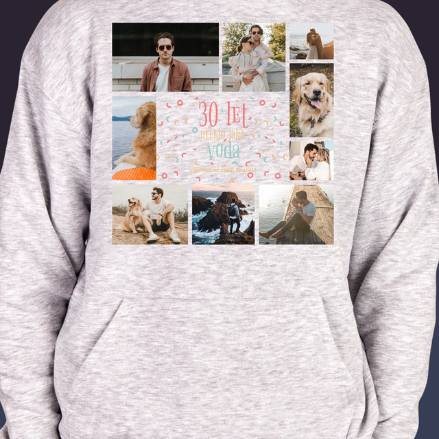 Fotokoláž: 30 Let Uteklo - Pánská Mikina S Kapuci