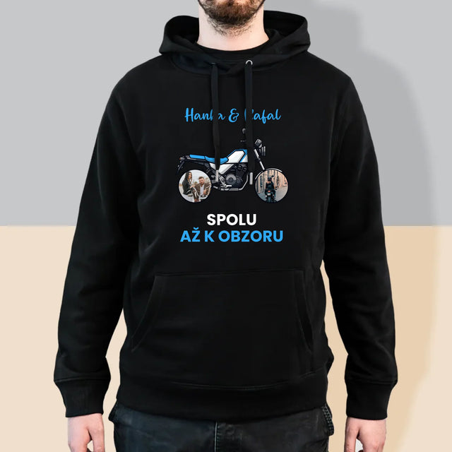 Fotokoláž: Spolu Až K Obzoru - Pánská Mikina S Kapuci