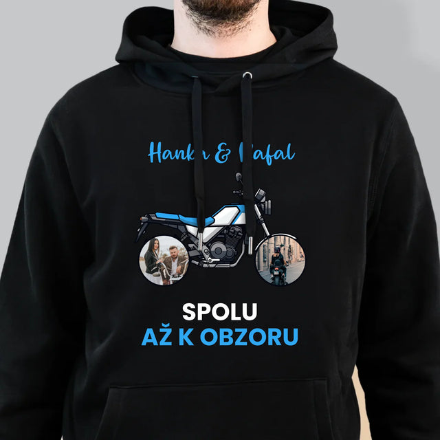 Fotokoláž: Spolu Až K Obzoru - Pánská Mikina S Kapuci