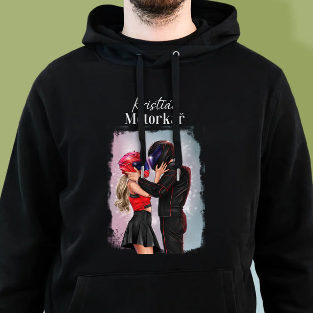 Designér Postav: Motorkář - Pánská Mikina S Kapuci