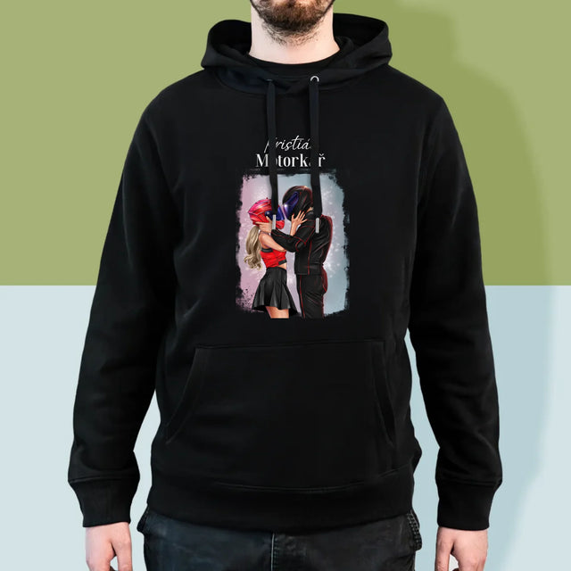 Designér Postav: Motorkář - Pánská Mikina S Kapuci