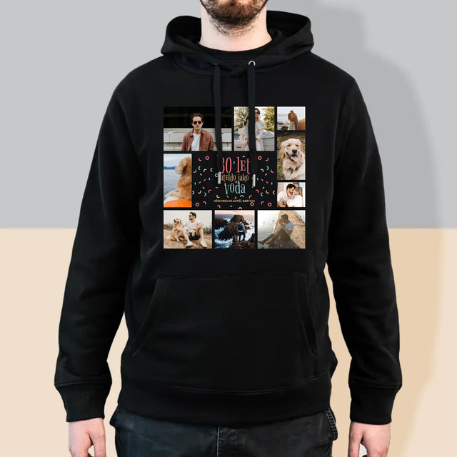 Fotokoláž: 30 Let Uteklo - Pánská Mikina S Kapuci
