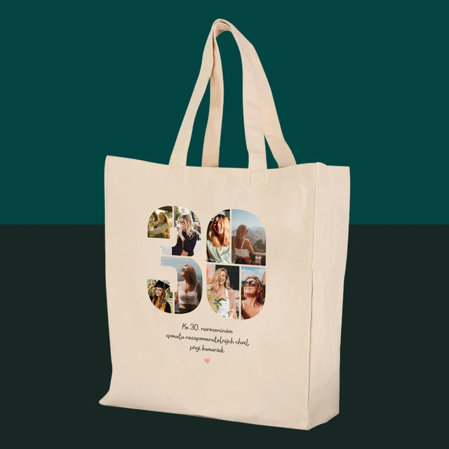 Fotokoláž: 30. Narozeniny Přání - Plátěná Taška