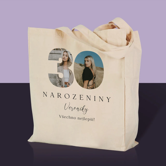 Slovo Z Fotek: 30. Narozeniny Podpis - Plátěná Taška