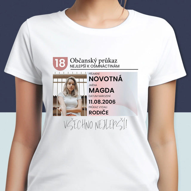 Fotka S Textem: Občanský Průkaz - Damské Tričko