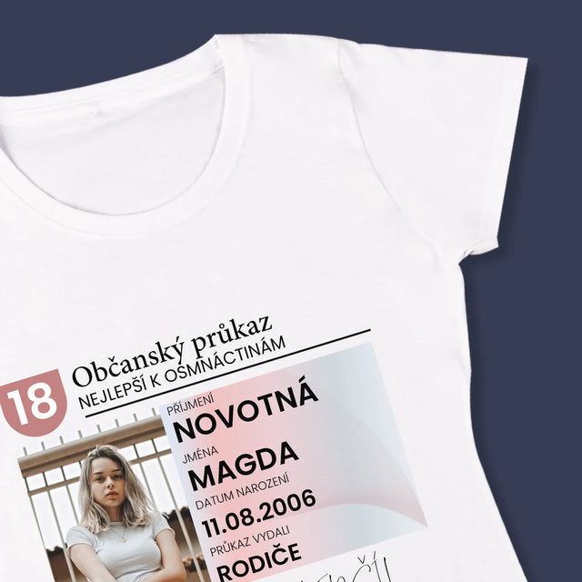 Fotka S Textem: Občanský Průkaz - Damské Tričko