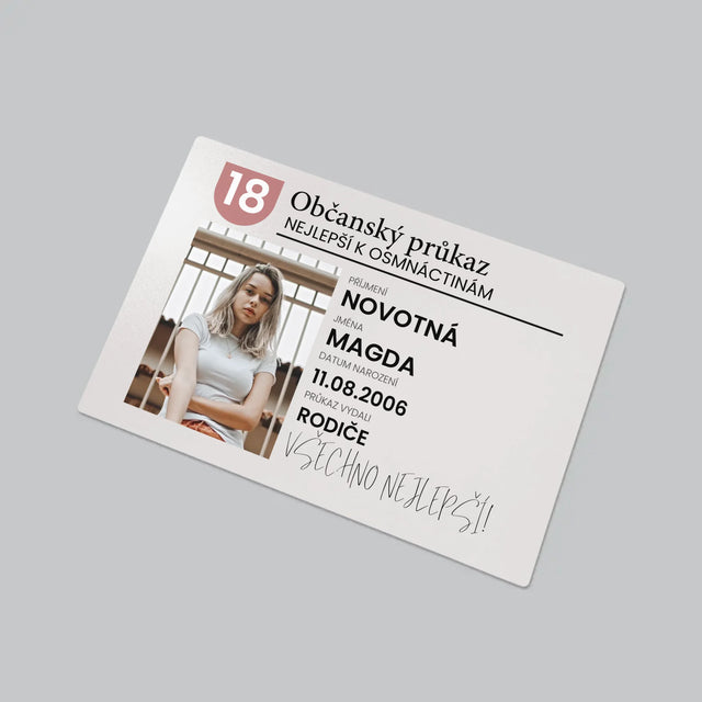 Fotka S Textem: Občanský Průkaz - Podložka Na Psací Stůl