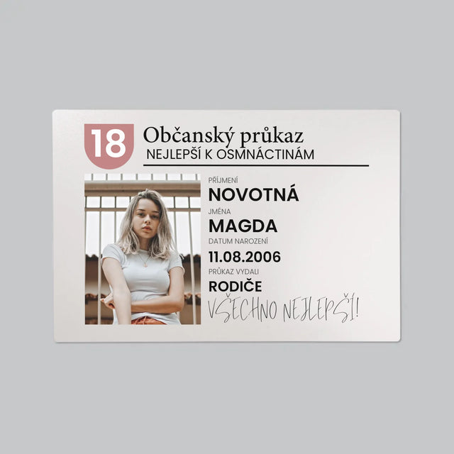 Fotka S Textem: Občanský Průkaz - Podložka Na Psací Stůl