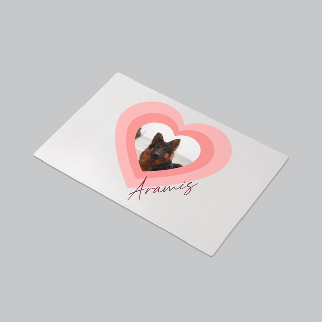 Fotka S Textem: Fotka Mazlíčka V Srdci - Podložka Na Psací Stůl