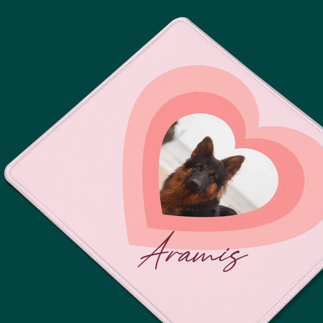 Fotka S Textem: Fotka Mazlíčka V Srdci - Podložka Pod Myš