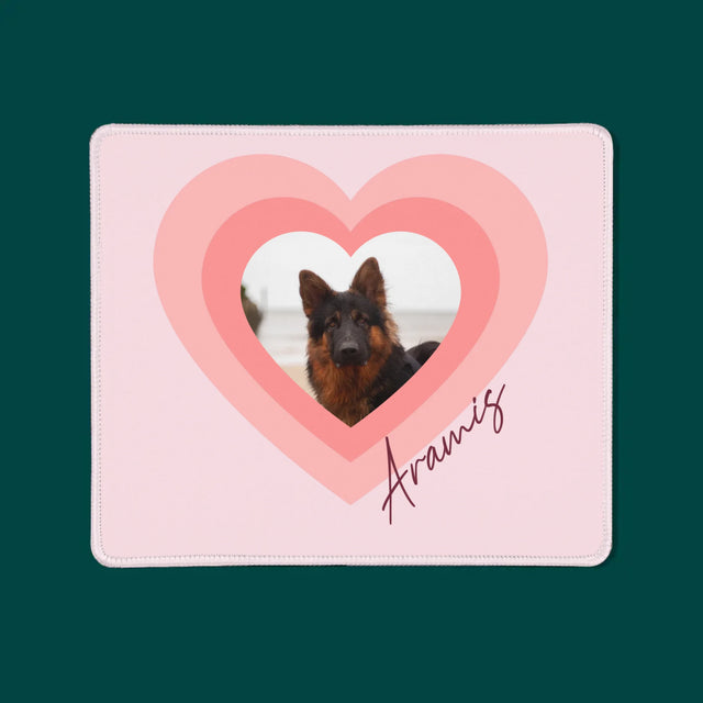 Fotka S Textem: Fotka Mazlíčka V Srdci - Podložka Pod Myš