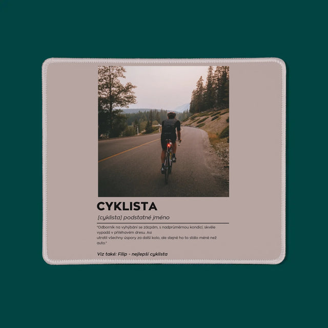 Fotka S Textem: Cyklista Definice - Podložka Pod Myš