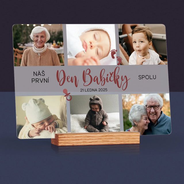 Fotokoláž: První Den Babičky - Tisk Na Akrylovém Skle
