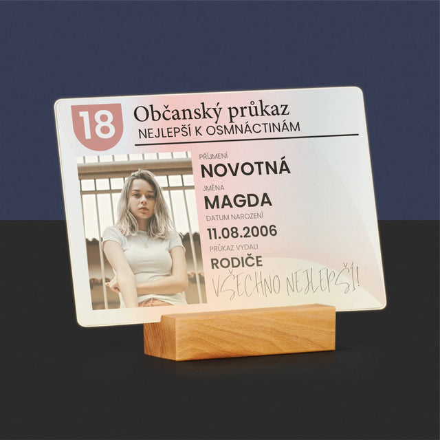 Fotka S Textem: Občanský Průkaz - Tisk Na Akrylovém Skle