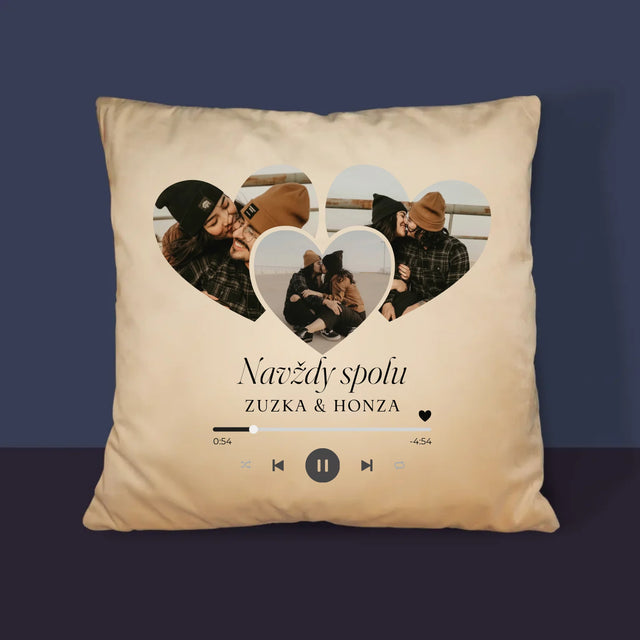 Fotokoláž: Spotify Srdce - Polštář