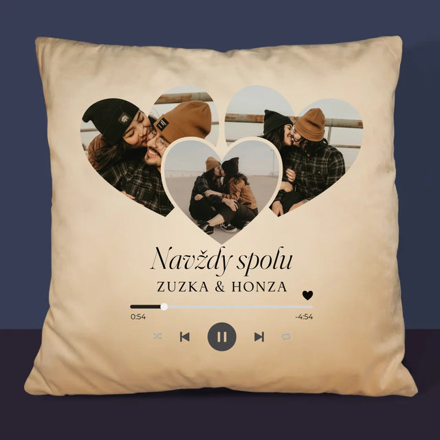 Fotokoláž: Spotify Srdce - Polštář