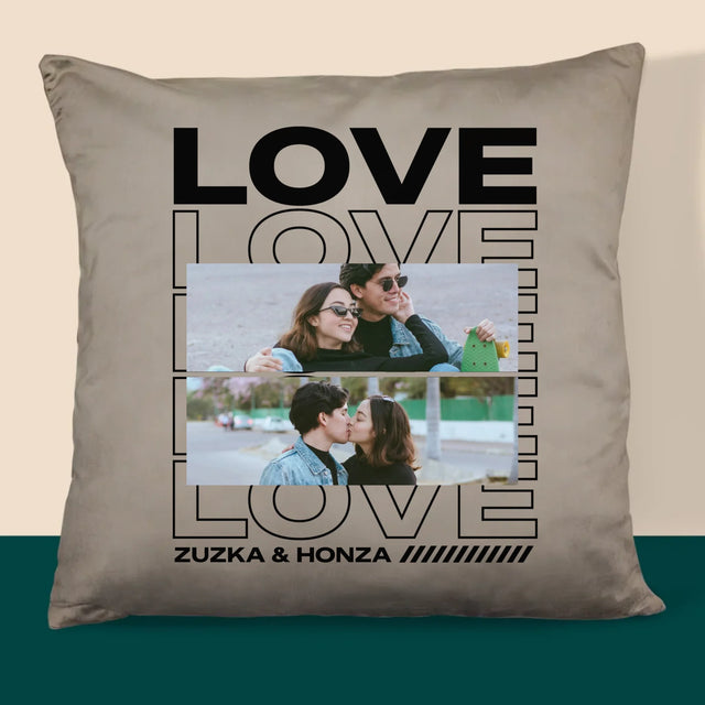 Fotokoláž: Se Slovem Love - Polštář