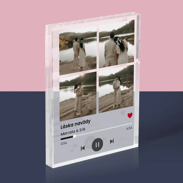 Fotokoláž: Spotify 4 Fotky - Akrylový Blok