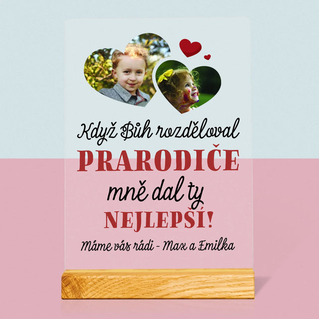 Fotokoláž: Když Bůh Rozděloval Prarodiče - Tisk Na Akrylovém Skle