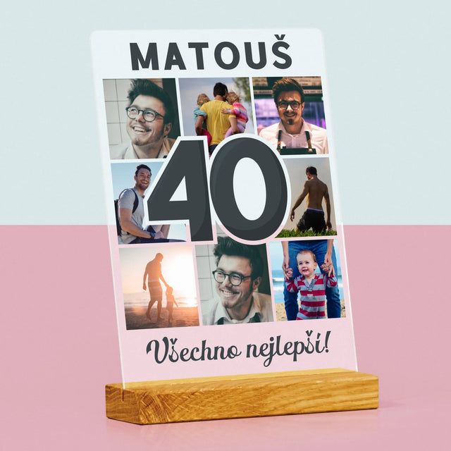 Fotokoláž: 40 Let - Tisk Na Akrylovém Skle