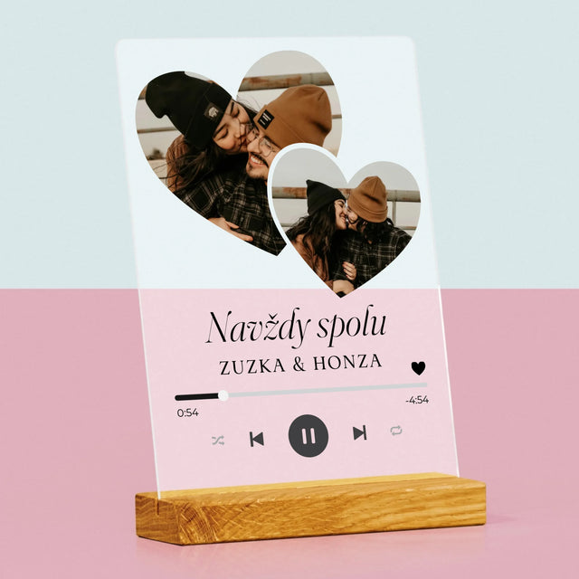 Fotokoláž: Spotify Srdce - Tisk Na Akrylovém Skle