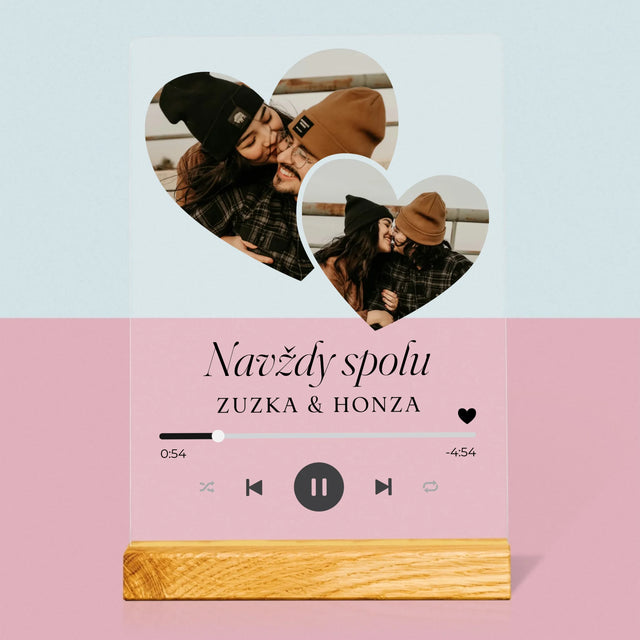 Fotokoláž: Spotify Srdce - Tisk Na Akrylovém Skle