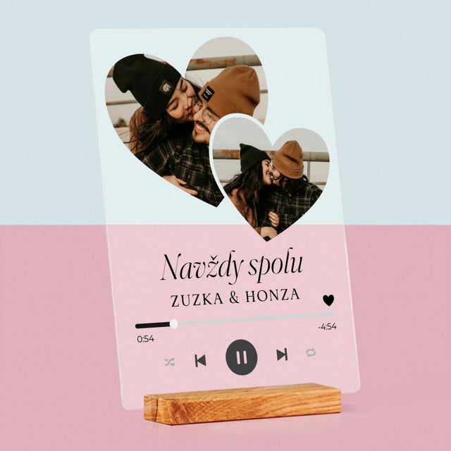 Fotokoláž: Spotify Srdce - Tisk Na Akrylovém Skle