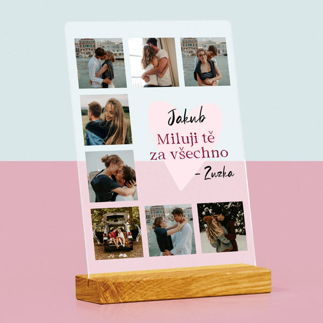 Fotokoláž: Miluji Tě Za Všechno - Tisk Na Akrylovém Skle