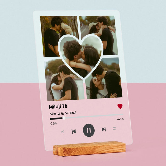 Fotokoláž: Spotify Fotografie Srdce - Tisk Na Akrylovém Skle