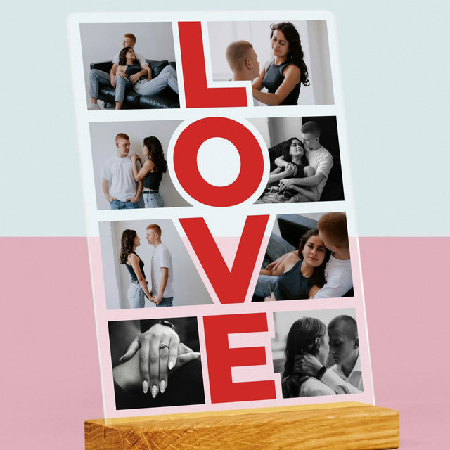 Fotokoláž: Slovo Love - Tisk Na Akrylovém Skle