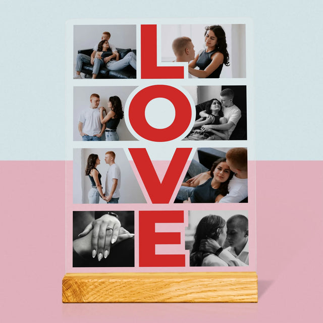 Fotokoláž: Slovo Love - Tisk Na Akrylovém Skle