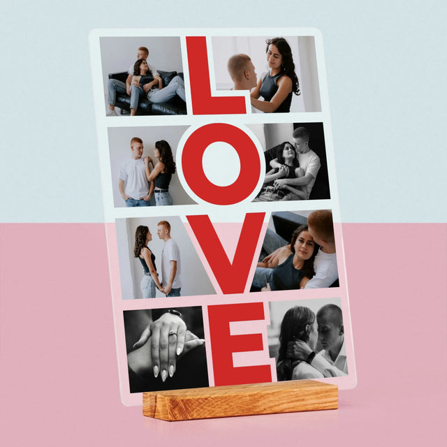 Fotokoláž: Slovo Love - Tisk Na Akrylovém Skle