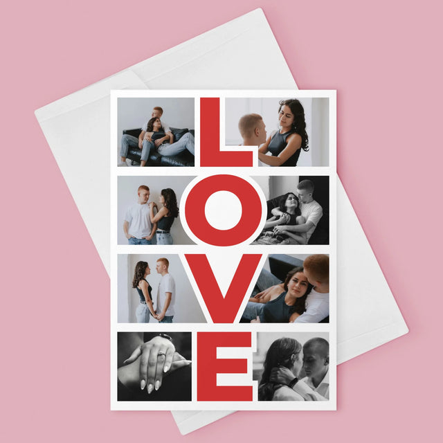 Fotokoláž: Slovo Love - Přání