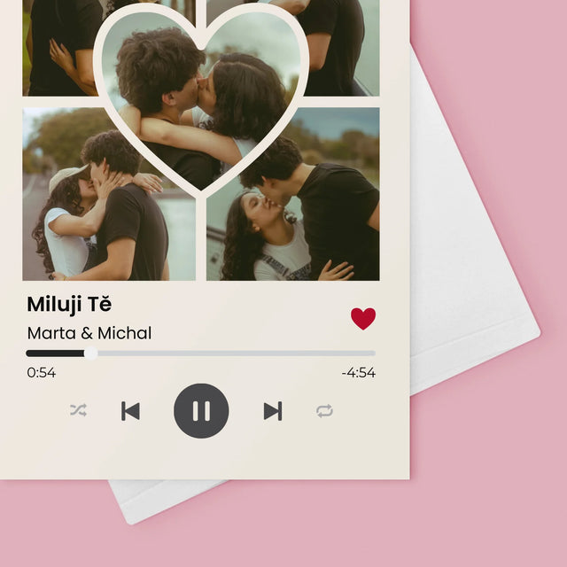 Fotokoláž: Spotify Fotografie Srdce - Přání