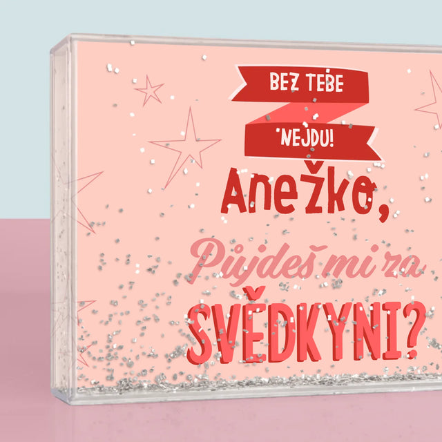 Jméno A Nápis: Bez Tebe Nejdu - Sněžící Fotorámeček